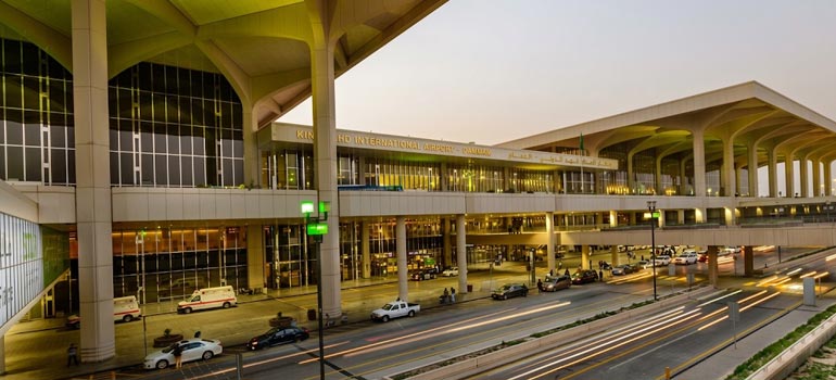 King Fahd International Airport terminal in Dammam for private airport transfer and transport services.